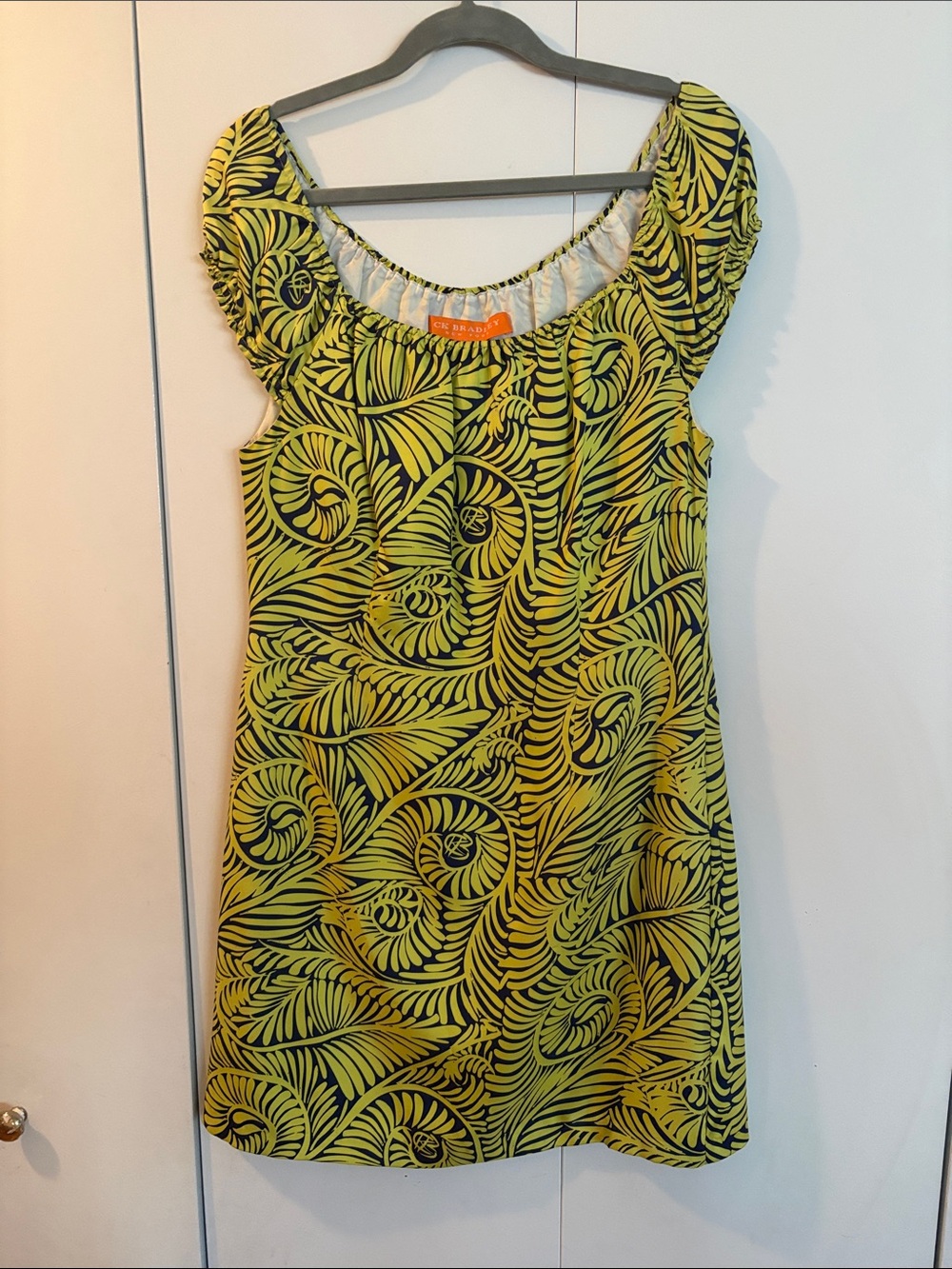CK Bradley Yellow Black Printed Mini Dress
